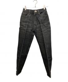 FUMIKA UCHIDA（フミカウチダ）の古着「Bonding Denim/WIDE STRAGIHT PANTS」｜ブラック