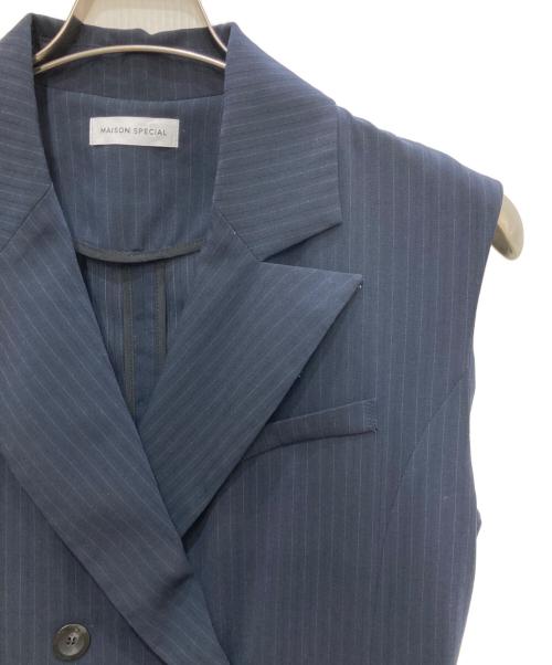 MAISON SPECIAL（メゾンスペシャル）MAISON SPECIAL (メゾンスペシャル) American Sleeve Stripe Jumpsuit ネイビー サイズ:FREEの古着・服飾アイテム
