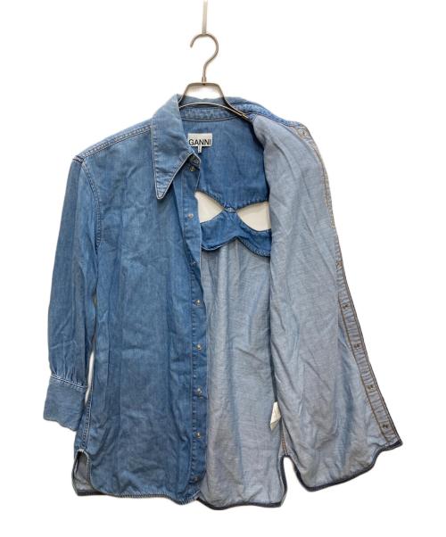 GANNI（ガニー）GANNI (ガニー) カットアウトデニムシャツ インディゴ サイズ:XSの古着・服飾アイテム