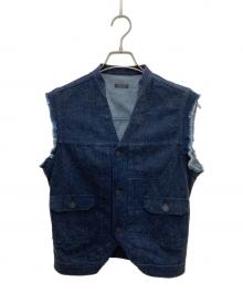 LUDLOW（ラドロー）の古着「コットン カシミヤブレンド カットオフ デニムベスト」｜インディゴ