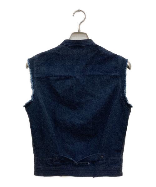 LUDLOW（ラドロー）LUDLOW (ラドロー) コットン カシミヤブレンド カットオフ デニムベスト インディゴ サイズ:Freeの古着・服飾アイテム