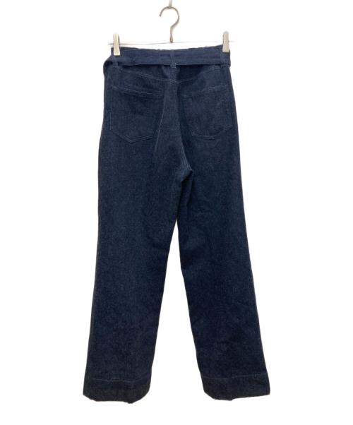 LUDLOW（ラドロー）LUDLOW (ラドロー) ベルテッドワイドデニムパンツ インディゴ サイズ:24の古着・服飾アイテム