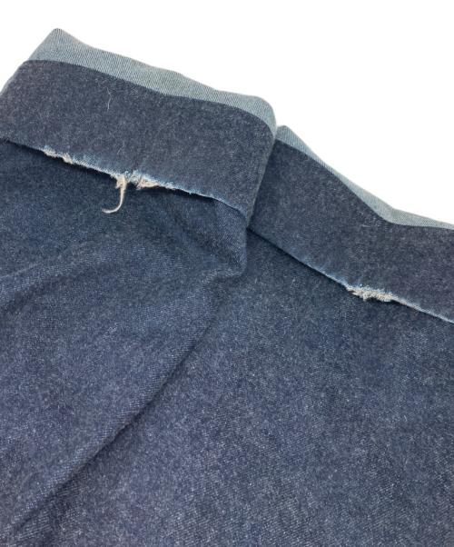 LUDLOW（ラドロー）LUDLOW (ラドロー) ベルテッドワイドデニムパンツ インディゴ サイズ:24の古着・服飾アイテム