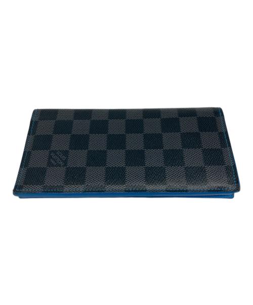 LOUIS VUITTON（ルイ ヴィトン）LOUIS VUITTON (ルイ ヴィトン) ポルトフォイユ アレクサンドル NM ブラック×ブルーの古着・服飾アイテム