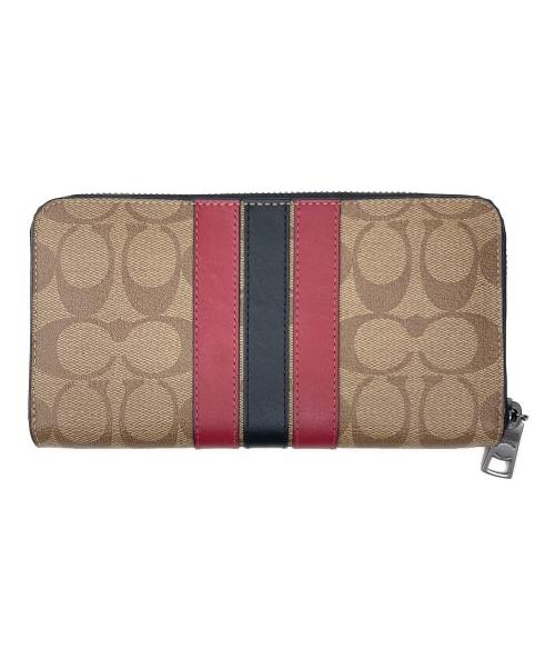 COACH（コーチ）COACH (コーチ) シグネチャーレザーウォレット ブラック×ベージュの古着・服飾アイテム