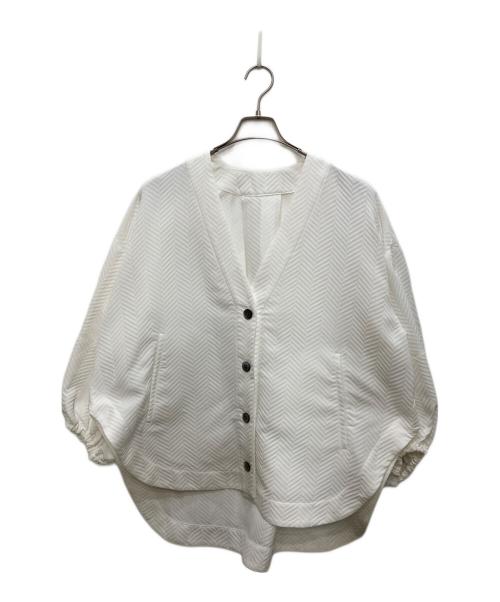 LE PHIL（ル フィル）LE PHIL (ル フィル) ヘリンボンジャガードジャケット ホワイトの古着・服飾アイテム