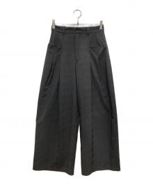 NOUNLESS（ナウンレス）の古着「CHECK RELAX WIDE PANTS」｜グレー