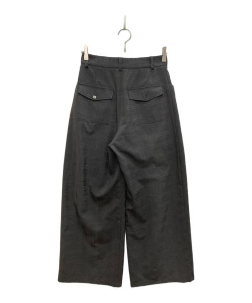NOUNLESS（ナウンレス）NOUNLESS (ナウンレス) CHECK RELAX WIDE PANTS グレー サイズ:size2の古着・服飾アイテム