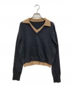 JOSE MOONジョゼムーン）の古着「MOON LAYERED VNECK KNIT」｜グレー