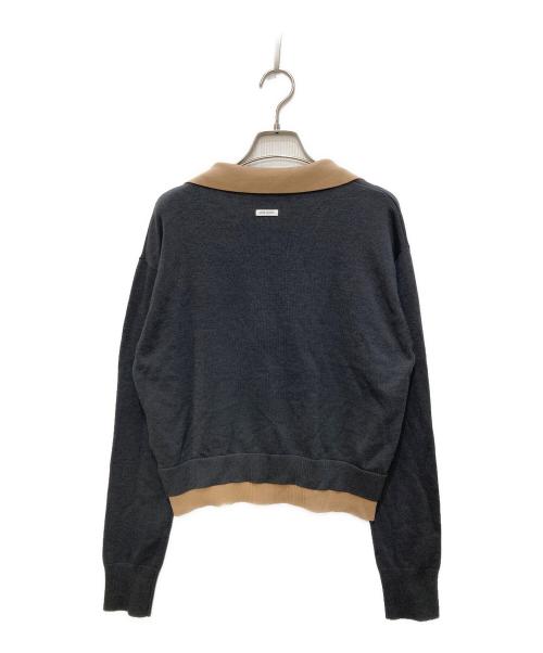 JOSE MOON（ジョゼムーン）JOSE MOON (ジョゼムーン) MOON LAYERED VNECK KNIT グレー サイズ:Fの古着・服飾アイテム