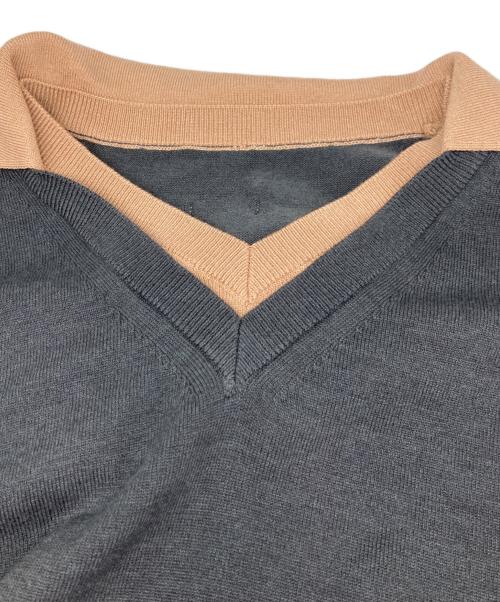 JOSE MOON（ジョゼムーン）JOSE MOON (ジョゼムーン) MOON LAYERED VNECK KNIT グレー サイズ:Fの古着・服飾アイテム