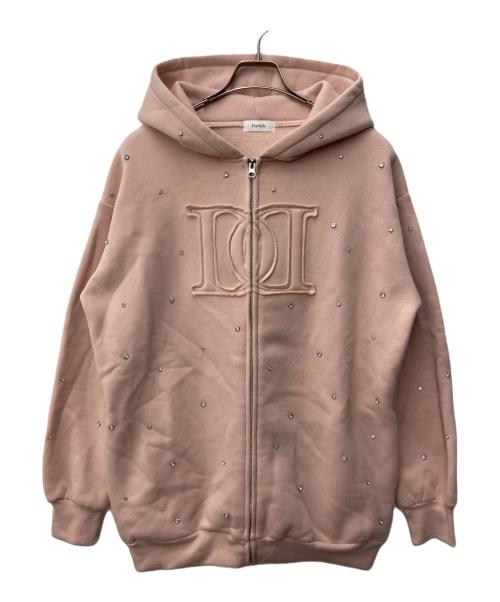 darich（ダーリッチ）darich (ダーリッチ) DDロゴビジュージップパーカー ピンク サイズ:Freeの古着・服飾アイテム