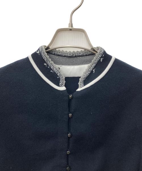 Mame Kurogouchi（マメクロゴウチ）Mame Kurogouchi (マメクロゴウチ) Crane Pattern Jacquard Knitted Cardigan ネイビー サイズ:SIZE1の古着・服飾アイテム