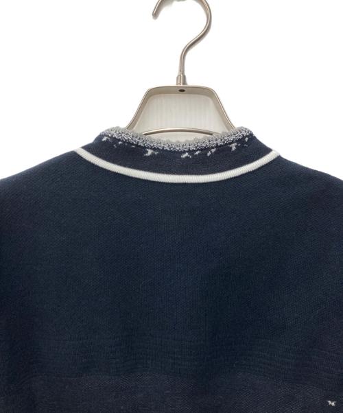 Mame Kurogouchi（マメクロゴウチ）Mame Kurogouchi (マメクロゴウチ) Crane Pattern Jacquard Knitted Cardigan ネイビー サイズ:SIZE1の古着・服飾アイテム
