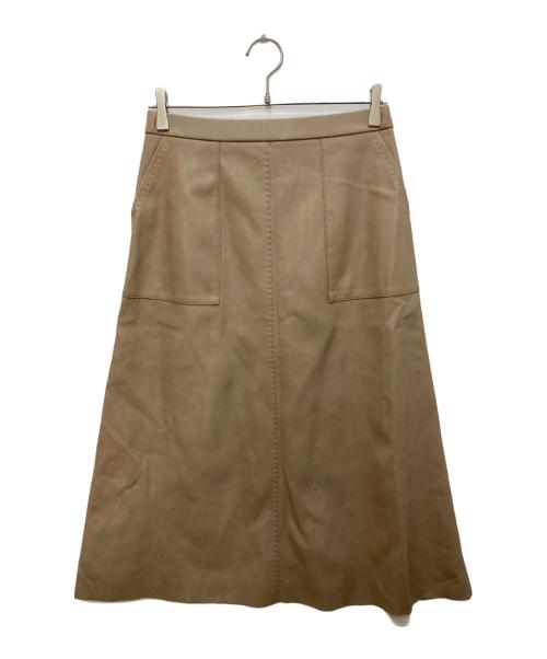 UNTITLED（アンタイトル）UNTITLED (アンタイトル) フェイクレザースカート ベージュ サイズ:3の古着・服飾アイテム