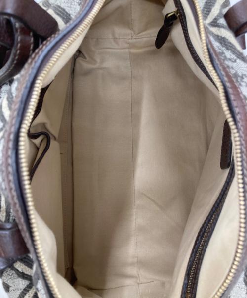 genten（ゲンテン）genten (ゲンテン) ジャガードミニボストンバッグ ベージュ×ブラウンの古着・服飾アイテム