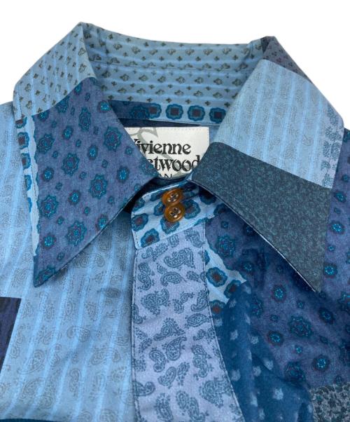 Vivienne Westwood man（ヴィヴィアン ウェストウッド マン）Vivienne Westwood man (ヴィヴィアン ウェストウッド マン) パッチワークロングシャツ ネイビー サイズ:44の古着・服飾アイテム