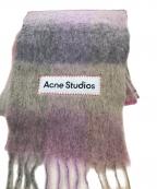 Acne studiosアクネ ストゥディオズ）の古着「モヘヤチェックスカーフ マフラー」｜ピンク