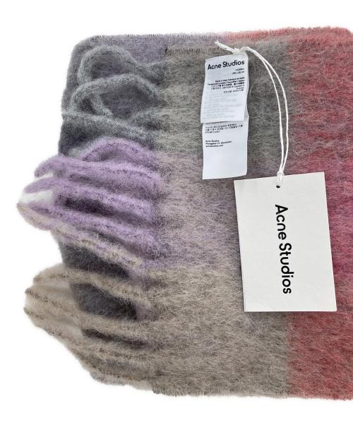 Acne studios（アクネ ストゥディオズ）Acne studios (アクネ ストゥディオズ) モヘヤチェックスカーフ マフラー ピンクの古着・服飾アイテム