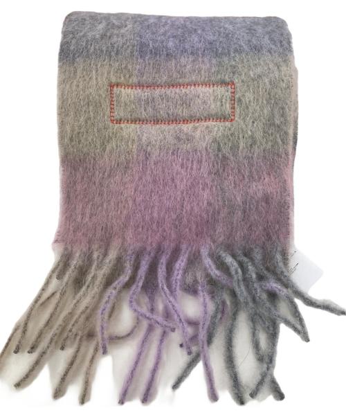 Acne studios（アクネ ストゥディオズ）Acne studios (アクネ ストゥディオズ) モヘヤチェックスカーフ マフラー ピンクの古着・服飾アイテム
