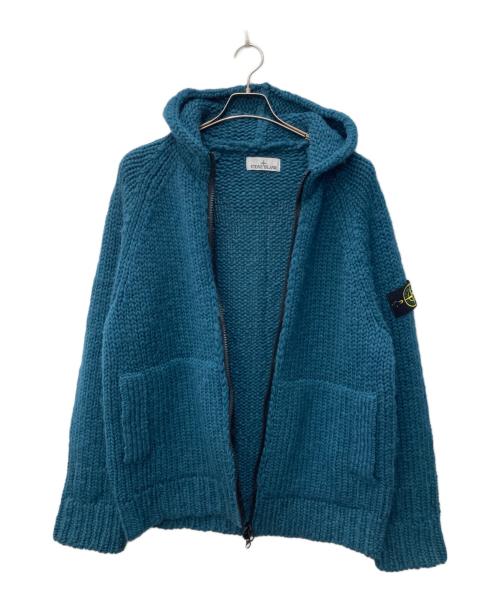 STONE ISLAND（ストーンアイランド）STONE ISLAND (ストーンアイランド) Hooded Knit Zip ブルー サイズ:XLの古着・服飾アイテム