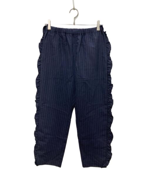 rhodo lirion（ロドリリオン）rhodo lirion (ロドリリオン) Frill Side Stripe Pant ネイビーの古着・服飾アイテム