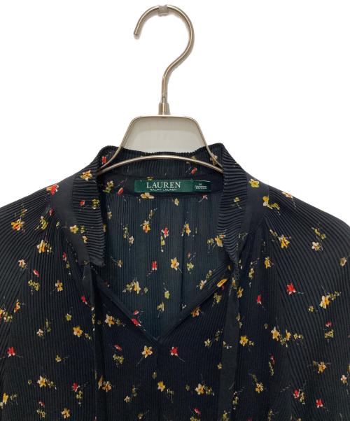 LAUREN RALPH LAUREN（ローレン ラルフ ローレン）LAUREN RALPH LAUREN (ローレン ラルフ ローレン) 総柄ブラウス ブラック サイズ:Mの古着・服飾アイテム