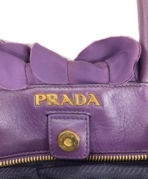 PRADA（プラダ）PRADA (プラダ) フリルハンドバッグ パープル サイズ:-の古着・服飾アイテム