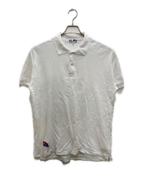 PLAY COMME des GARCONS（プレイコムデギャルソン）PLAY COMME des GARCONS (プレイコムデギャルソン) ポロシャツ ホワイト サイズ:XXLの古着・服飾アイテム
