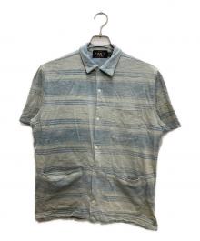 RRL（ダブルアールエル）の古着「半袖ボーダーシャツ」｜ブルー