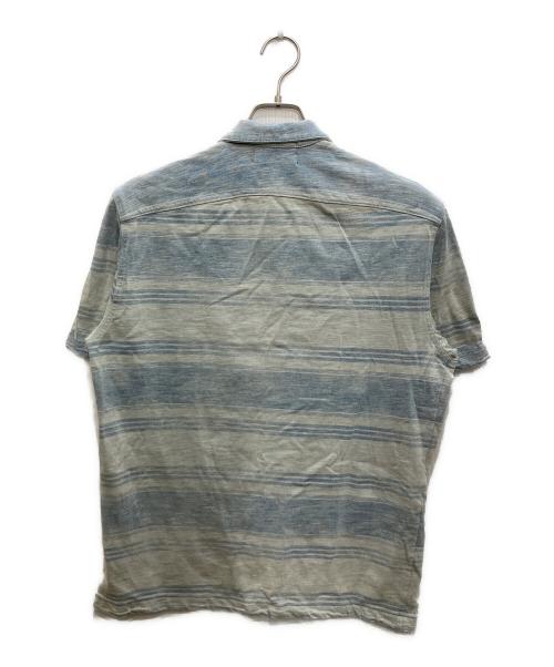 RRL（ダブルアールエル）RRL (ダブルアールエル) 半袖ボーダーシャツ ブルー サイズ:Sの古着・服飾アイテム