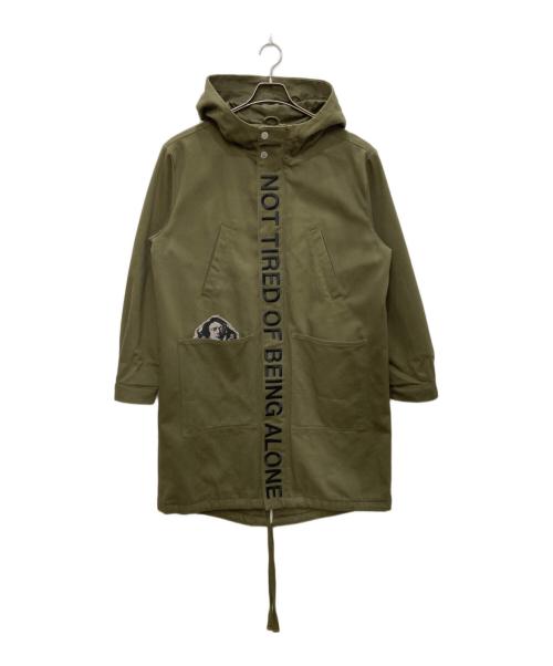 PLEASURES（プレジャーズ）PLEASURES (プレジャーズ) モッズコート オリーブ サイズ:Sの古着・服飾アイテム