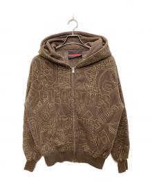 PLEASURES（プレジャーズ）の古着「SIGNAL ZIP UP HOODIE」｜ブラウン