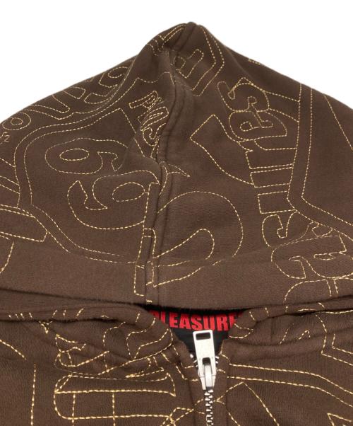 PLEASURES（プレジャーズ）PLEASURES (プレジャーズ) SIGNAL ZIP UP HOODIE ブラウン サイズ:Sの古着・服飾アイテム