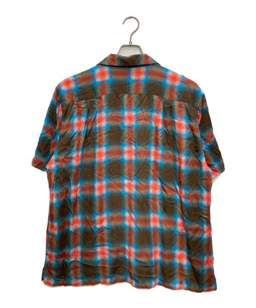 HOUSTON（ヒューストン）HOUSTON (ヒューストン) オンブレチェックシャツ レッド×ブルー サイズ:XLの古着・服飾アイテム