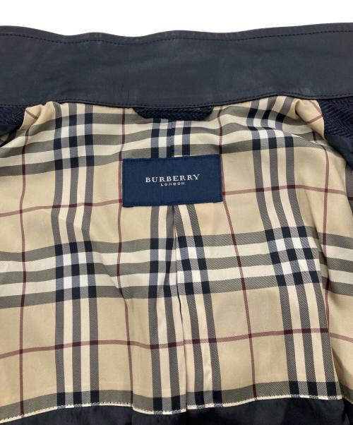 BURBERRY LONDON（バーバリーロンドン）BURBERRY LONDON (バーバリーロンドン) レザー切替ヘリンボーン ノバチェックジャケット グレー サイズ:Lの古着・服飾アイテム