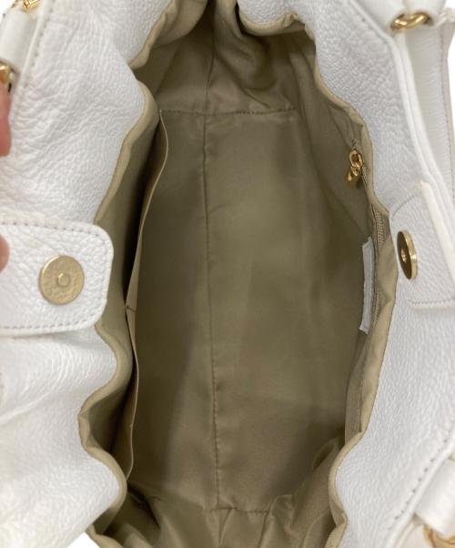Milos（ミロス）Milos (ミロス) Noble (ノーブル) 別注金具付き2WAYトートバッグ ホワイトの古着・服飾アイテム
