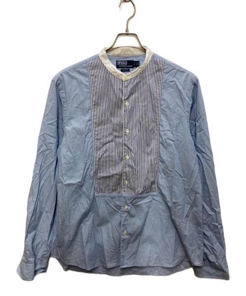 POLO RALPH LAUREN（ポロ・ラルフローレン）POLO RALPH LAUREN (ポロ・ラルフローレン) ストライプ切替シャツ ホワイト×ブルー サイズ:Ｌの古着・服飾アイテム