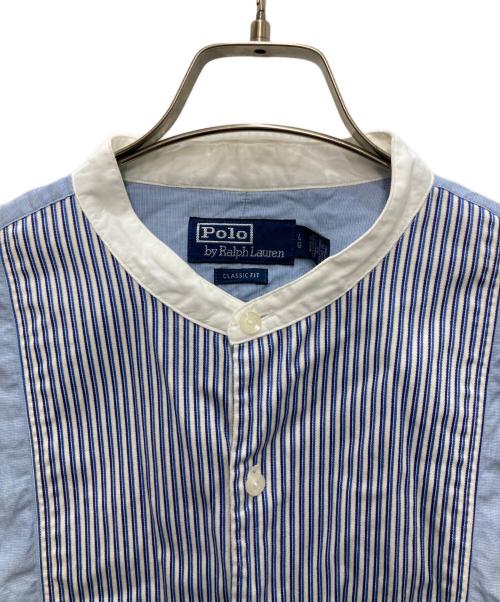 POLO RALPH LAUREN（ポロ・ラルフローレン）POLO RALPH LAUREN (ポロ・ラルフローレン) ストライプ切替シャツ ホワイト×ブルー サイズ:Ｌの古着・服飾アイテム
