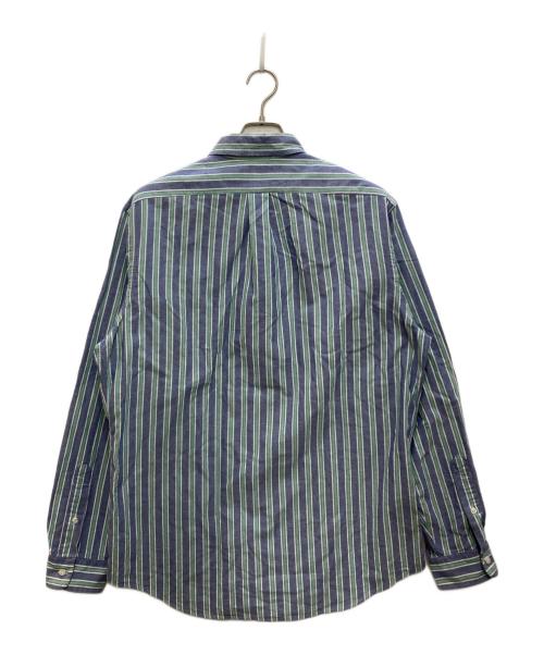 POLO RALPH LAUREN（ポロ・ラルフローレン）POLO RALPH LAUREN (ポロ・ラルフローレン) CLASSIC FIT ストライプシャツ ブルー×グリーン サイズ:Lの古着・服飾アイテム