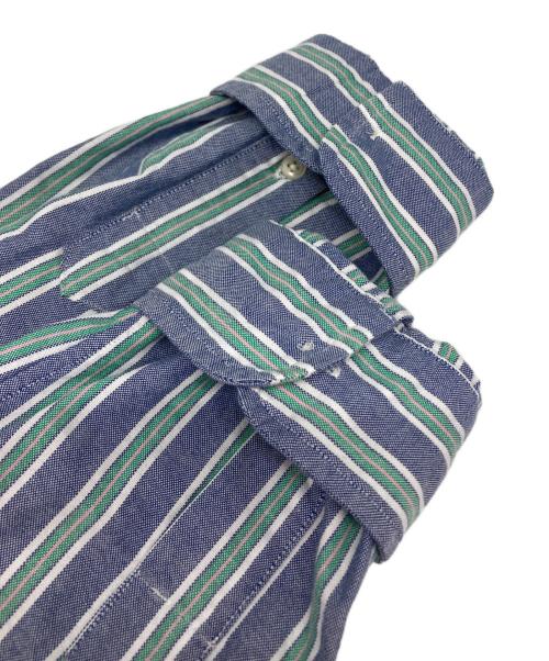 POLO RALPH LAUREN（ポロ・ラルフローレン）POLO RALPH LAUREN (ポロ・ラルフローレン) CLASSIC FIT ストライプシャツ ブルー×グリーン サイズ:Lの古着・服飾アイテム