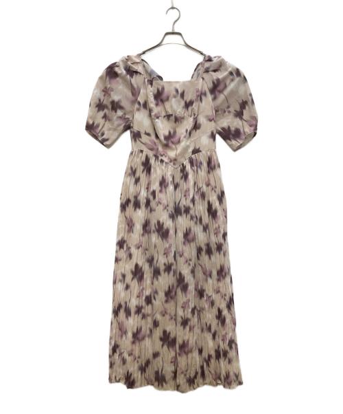HER LIP TO（ハーリップトゥ）HER LIP TO (ハーリップトゥ) Blurring Pleated Long Dress ベージュ サイズ:Ｍの古着・服飾アイテム