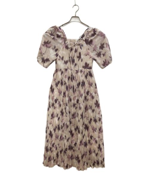 HER LIP TO（ハーリップトゥ）HER LIP TO (ハーリップトゥ) Blurring Pleated Long Dress ベージュ サイズ:Ｍの古着・服飾アイテム