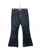 SUGARHILLシュガーヒル）の古着「Rigid Double Knee Bell Bottom Denim」｜インディゴ