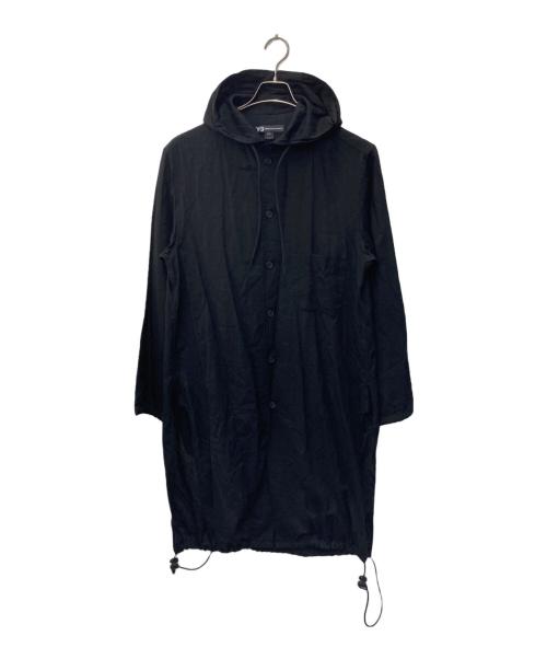 Y-3（ワイスリー）Y-3 (ワイスリー) Hooded Long Shirt ブラック サイズ:2XSの古着・服飾アイテム