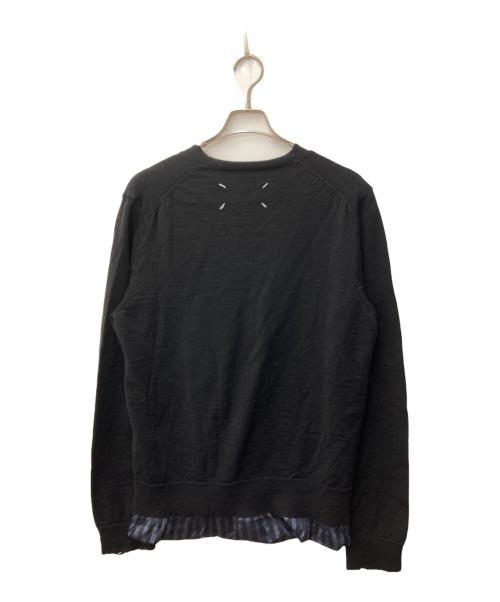 Maison Margiela（メゾンマルジェラ）Maison Margiela (メゾンマルジェラ) 4つタグ裏地ストライプカーディガン ブラック サイズ:Lの古着・服飾アイテム