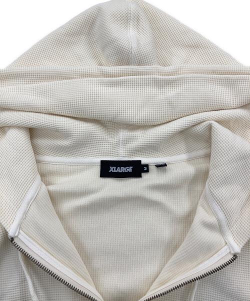 X-LARGE（エクストララージ）X-LARGE (エクストララージ) FADED WAFFLE ZIP UP HOODED SWEATSHIRT ホワイト サイズ:Mの古着・服飾アイテム