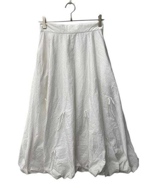 CELFORD（セルフォード）CELFORD (セルフォード) リボンデティールバルーンスカート ホワイト サイズ:38の古着・服飾アイテム