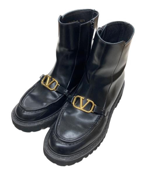 VALENTINO（ヴァレンティノ）VALENTINO (ヴァレンティノ) サイドジップブーツ ブラック サイズ:38 1/2の古着・服飾アイテム