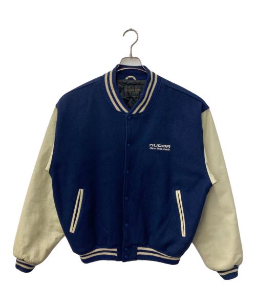 Golden Bear（ゴールデンベア）Golden Bear (ゴールデンベア) レザー切り替えスタジャン アイボリー×ネイビー サイズ:Lの古着・服飾アイテム